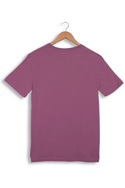 Back of men's organic cotton t-shirt in Purple.