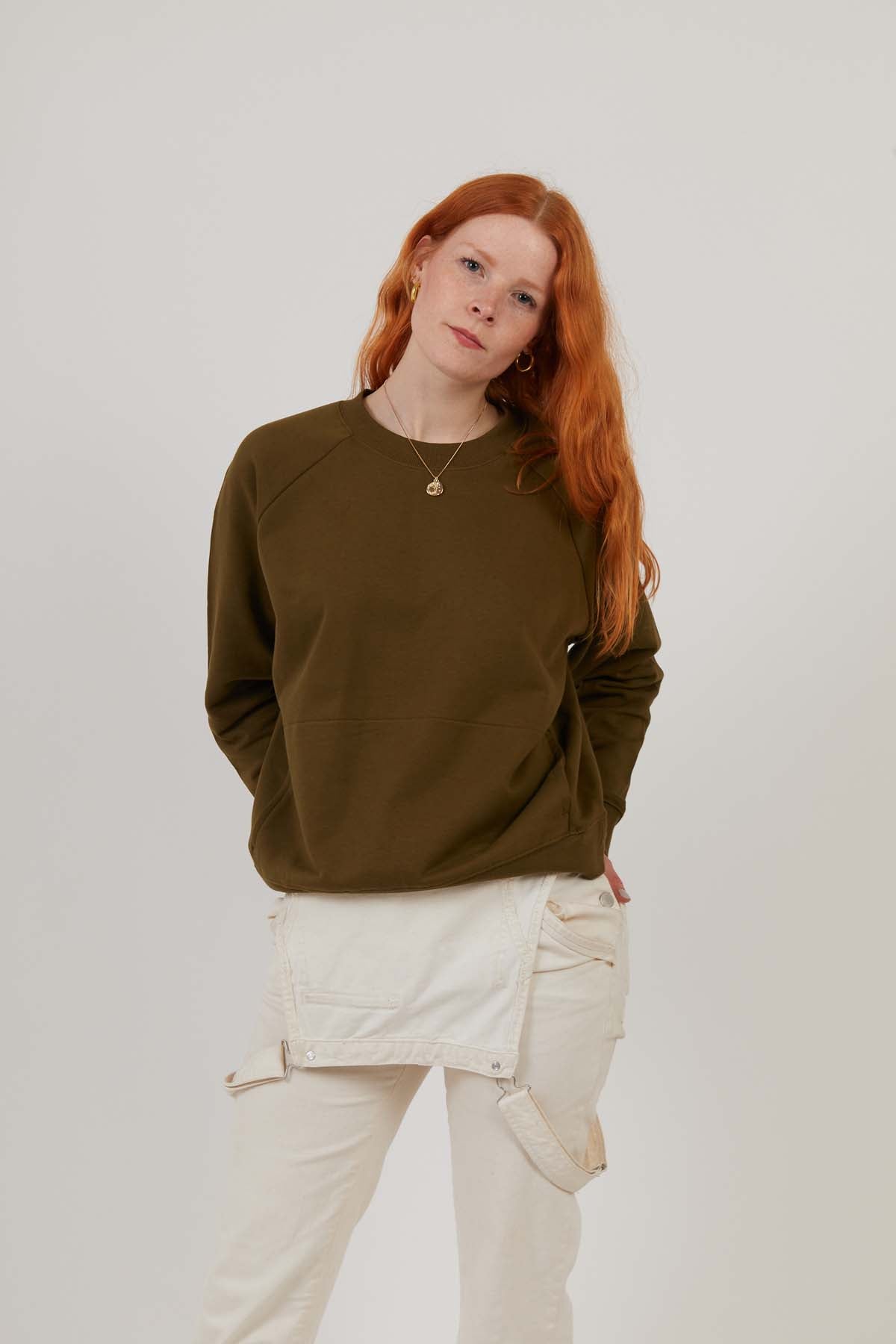 Front of women's organic cotton workwear t-shirt