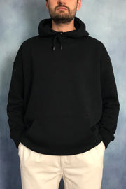 Black Organic Cotton Hoodie - Relaxed Fit