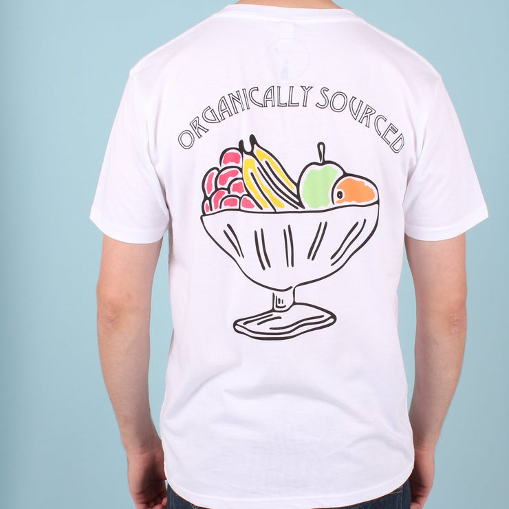 Seconds & Samples - Unisex White Organic Cotton T-Shirt - Fruit Bowl
