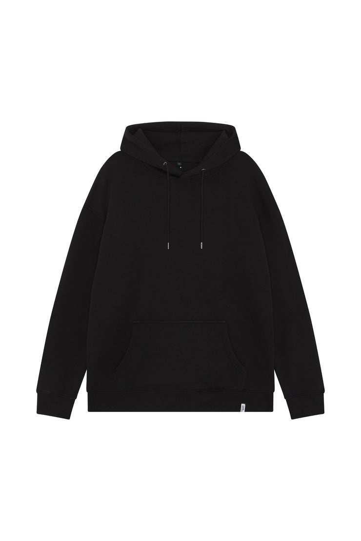 Black Organic Cotton Hoodie - Relaxed Fit
