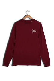 Seconds & Samples - Men's Burgundy Long Sleeve Neon Print T-Shirts
