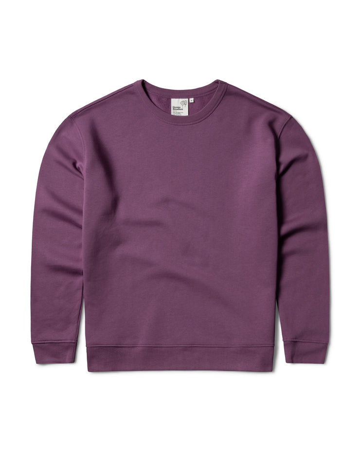 Front flat lay of an organic cotton purple men&