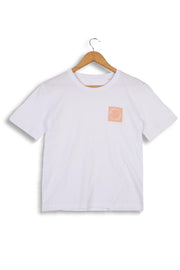 Seconds & Samples - Women's Boxy Tee White - Original Logo Orange