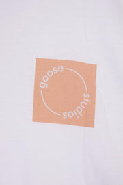 Seconds & Samples - Women's Boxy Tee White - Original Logo Orange