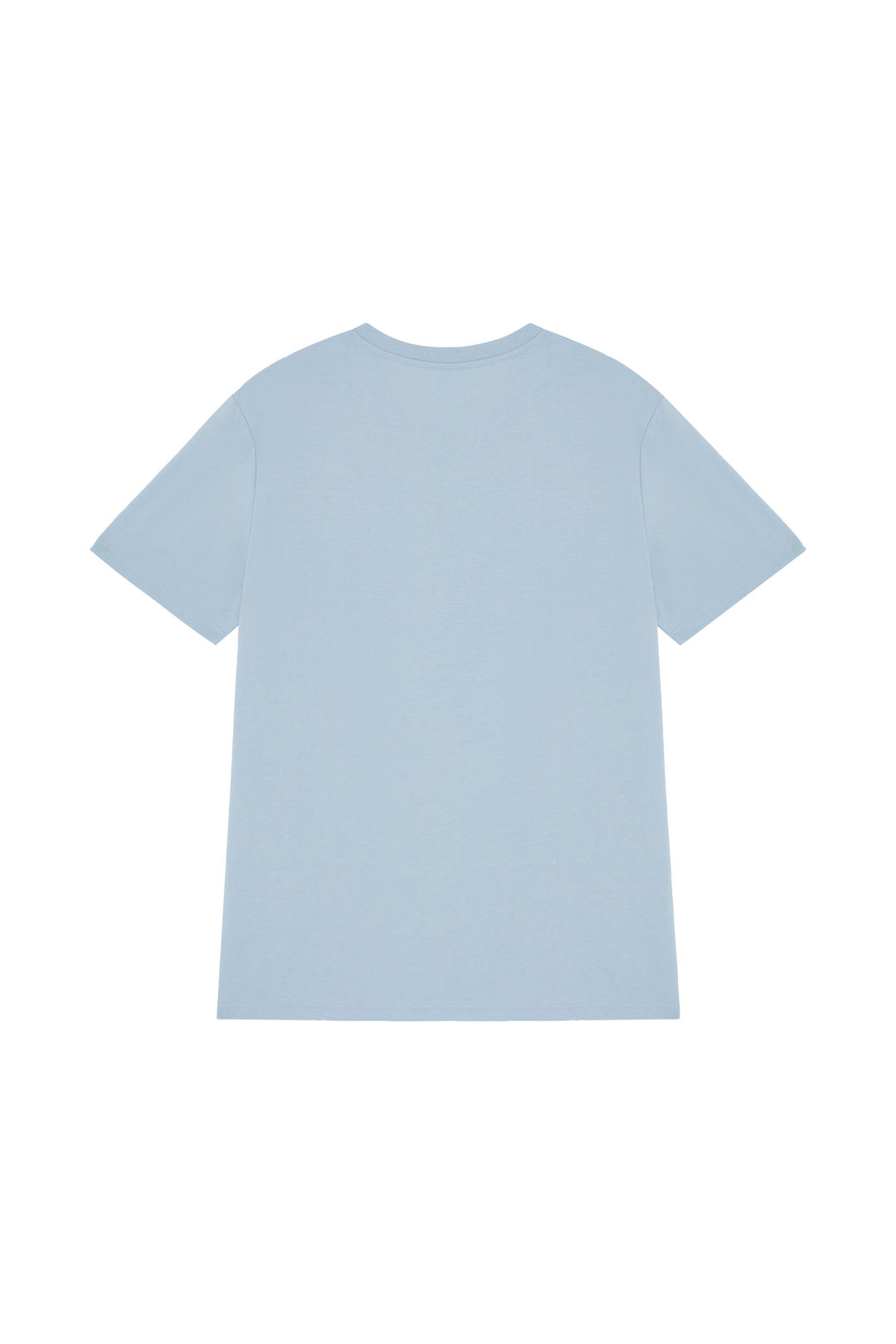 Back of unisex sky blue organic cotton t-shirt