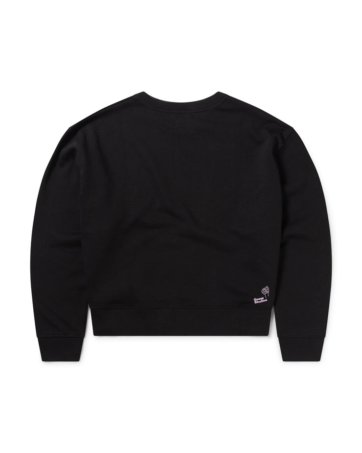 Black crew neck sweatshirt womens best sale