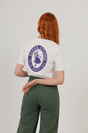 Seconds & Samples - Women's Vintage White T-Shirt - Hula Print