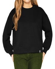Seconds & Samples - Women's Black Organic Cotton Sweatshirt - Drop-Shoulder