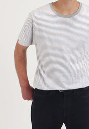 Seconds & Samples - Men's Grey Striped Organic Cotton T-Shirt