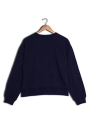 Seconds & Samples - Women's Navy Organic Cotton Sweatshirt - Drop-Shoulder