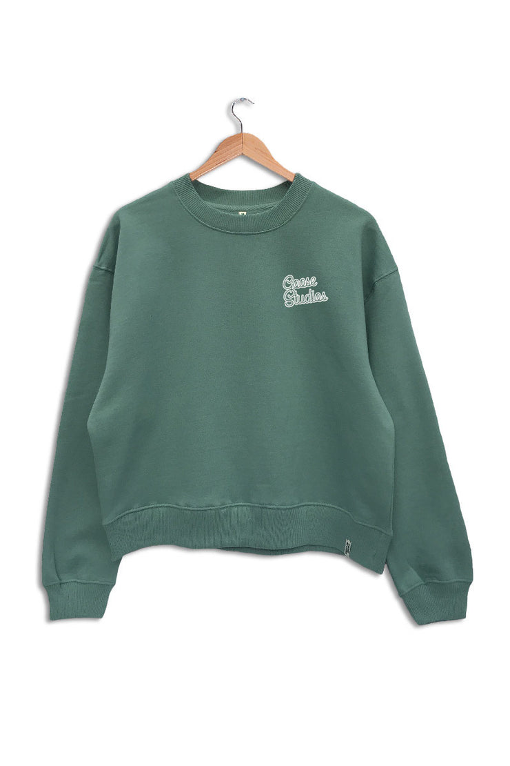 Womens organic cotton printed sweatshirt in green