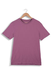 Front of women's organic cotton t-shirt in purple.