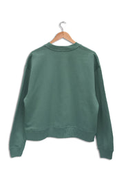 Seconds & Samples - Women's Pastel Green Organic Cotton Sweatshirt - Drop-Shoulder