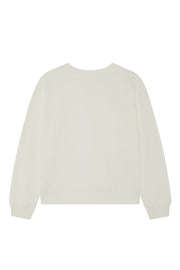 Seconds & Samples - Women's Vintage White Organic Cotton Sweatshirt - Drop-Shoulder
